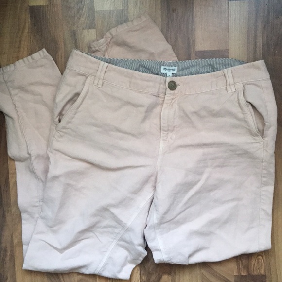 Madewell Rivington Linen Blend Trouser in Blush - Picture 3 of 3